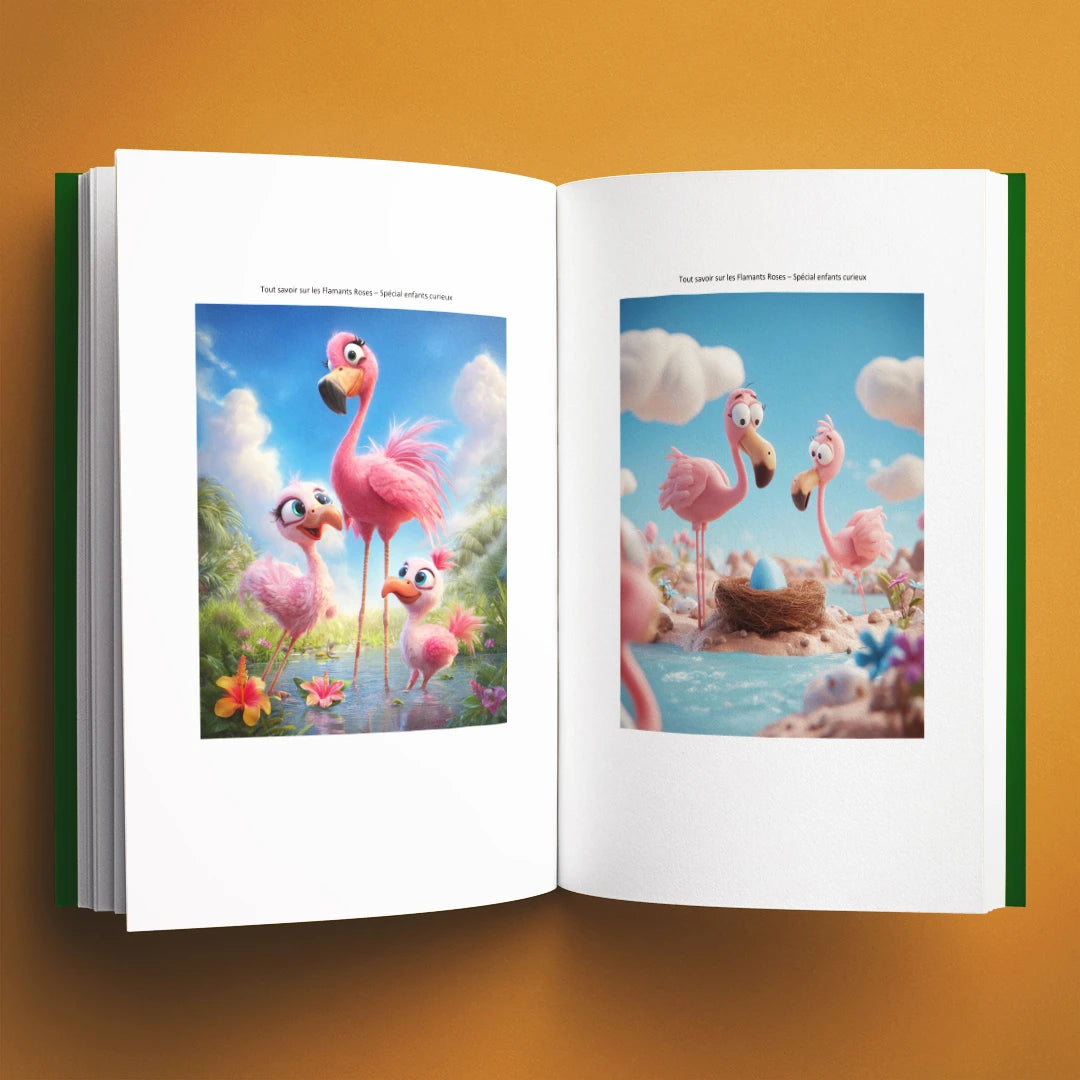Illustrations du livre pour enfants Tout savoir sur les flamants roses (6-12 ans)