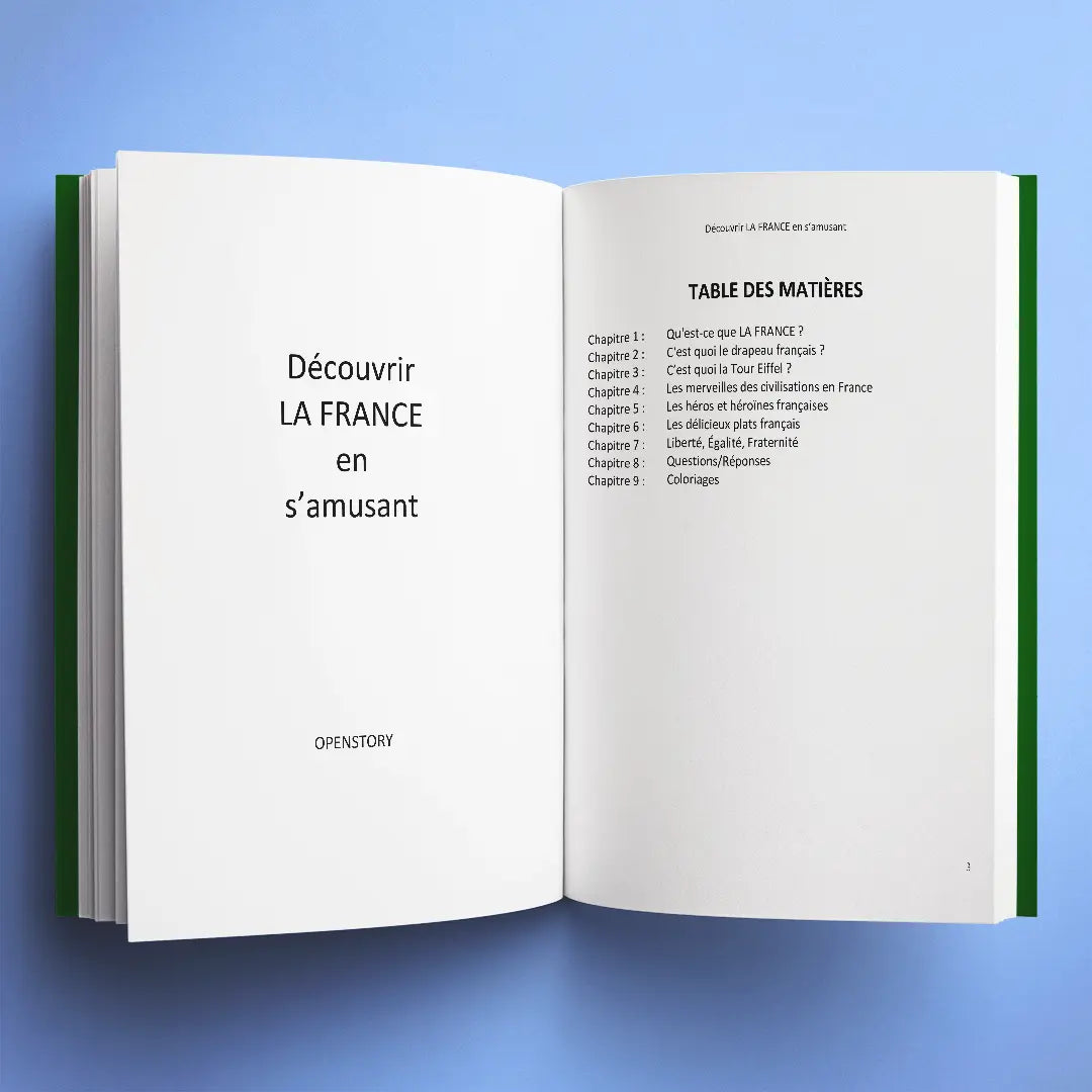 Extrait des chapitres du livre pour enfants Découvrir la France en s'amusant (6-12 ans)