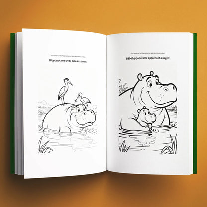Coloriages du livre pour enfants Tout savoir sur les hippopotames (6-12 ans)