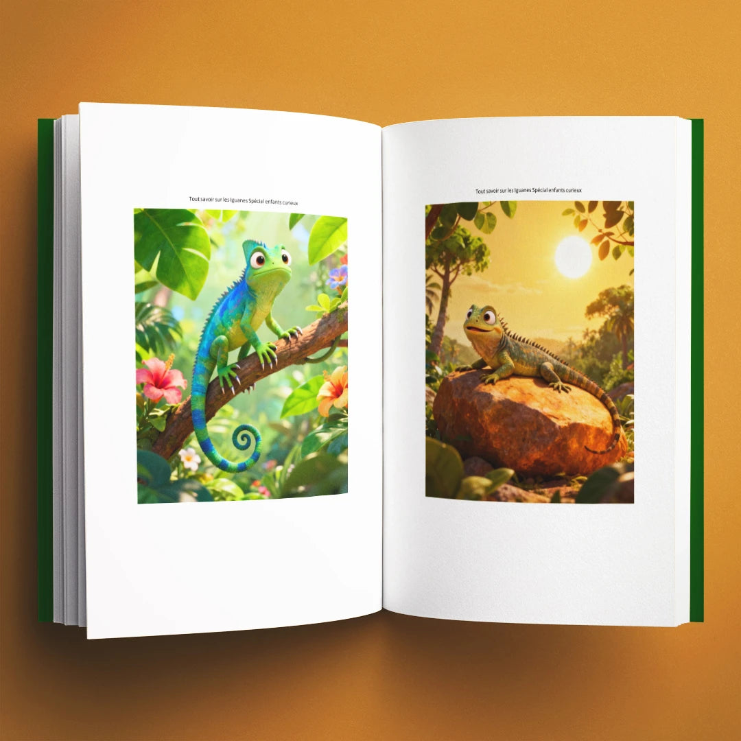 Illustrations du livre pour enfants Tout savoir sur les iguanes (6-12 ans)