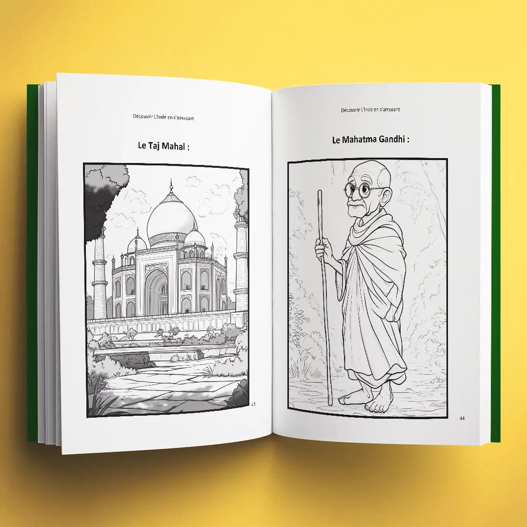 Coloriages du livre pour enfants Découvrir l'Inde en s'amusant (6-12 ans)