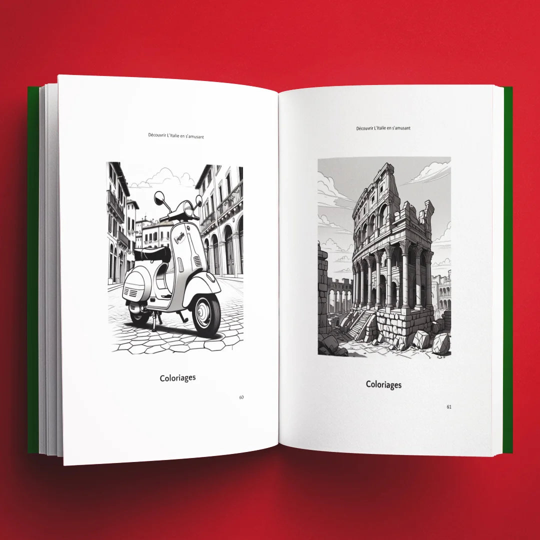 Coloriages du livre pour enfants Découvrir l'Italie en s'amusant (6-12 ans)