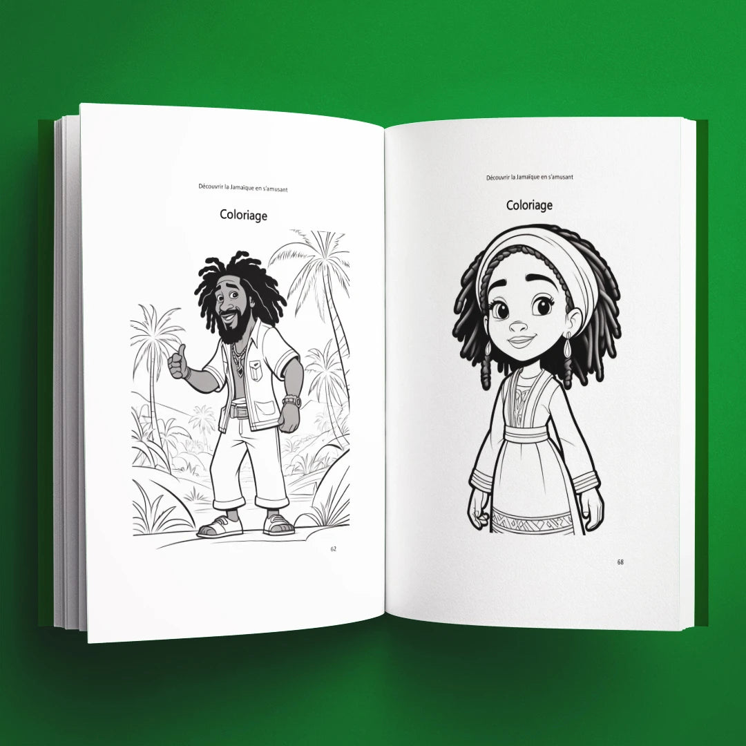 Coloriages du livre pour enfants Découvrir la Jamaïque en s'amusant (6-12 ans)