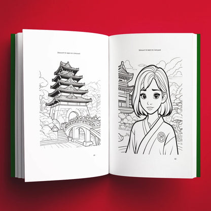 Coloriages du livre pour enfants Découvrir le Japon en s'amusant (6-12 ans)