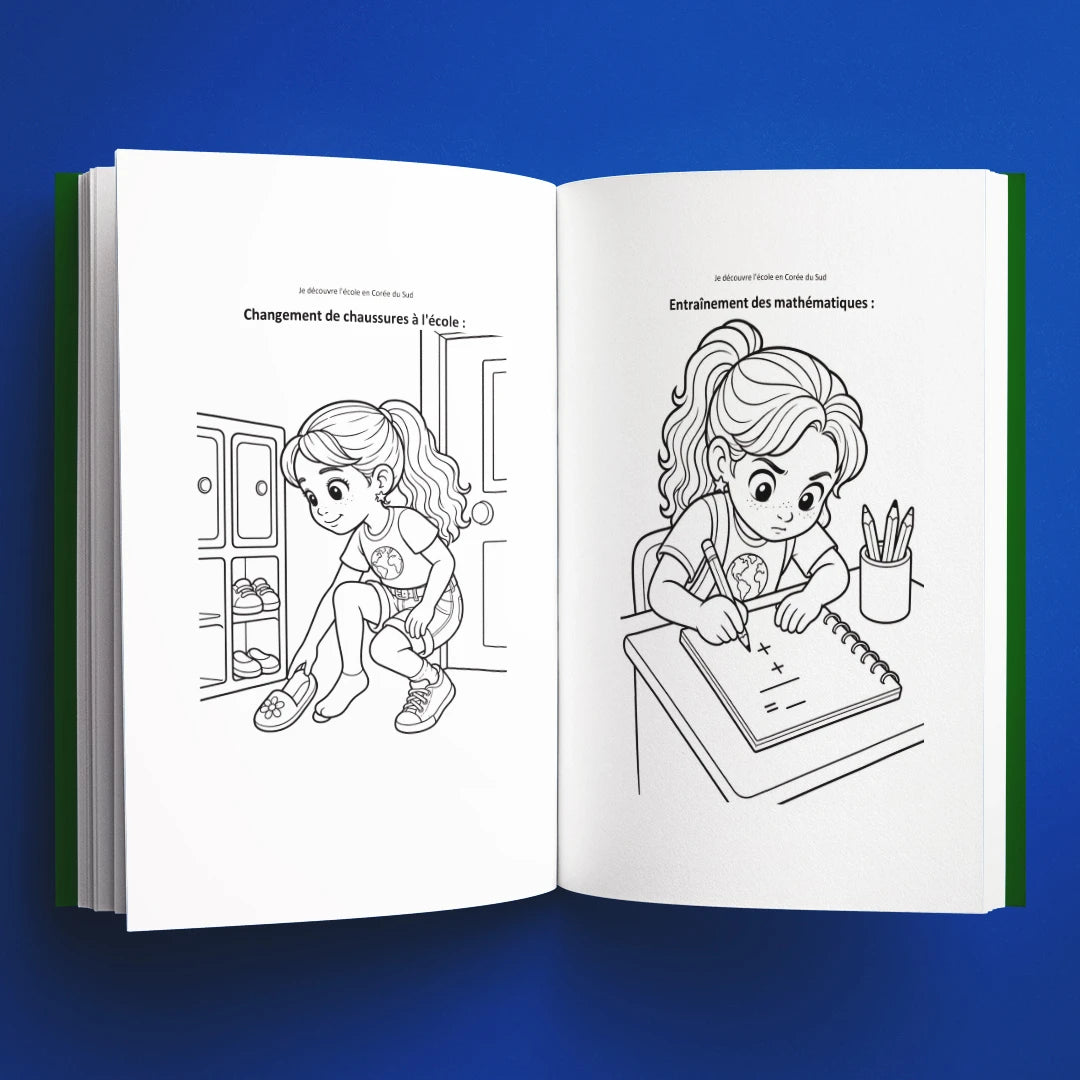 Coloriages du livre pour enfants Je découvre l'école en Corée du Sud (6-12 ans)
