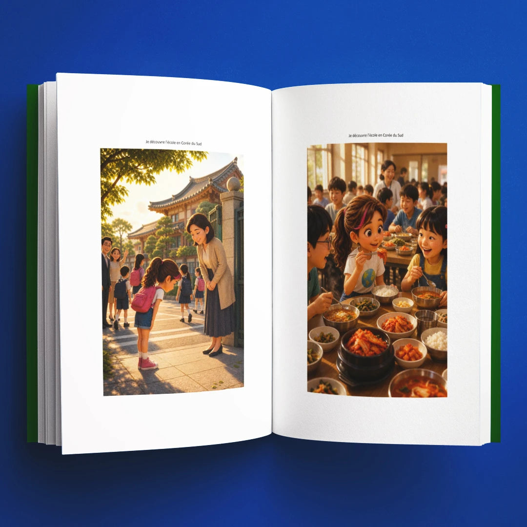 Illustrations du livre pour enfants Je découvre l'école en Corée du Sud (6-12 ans)