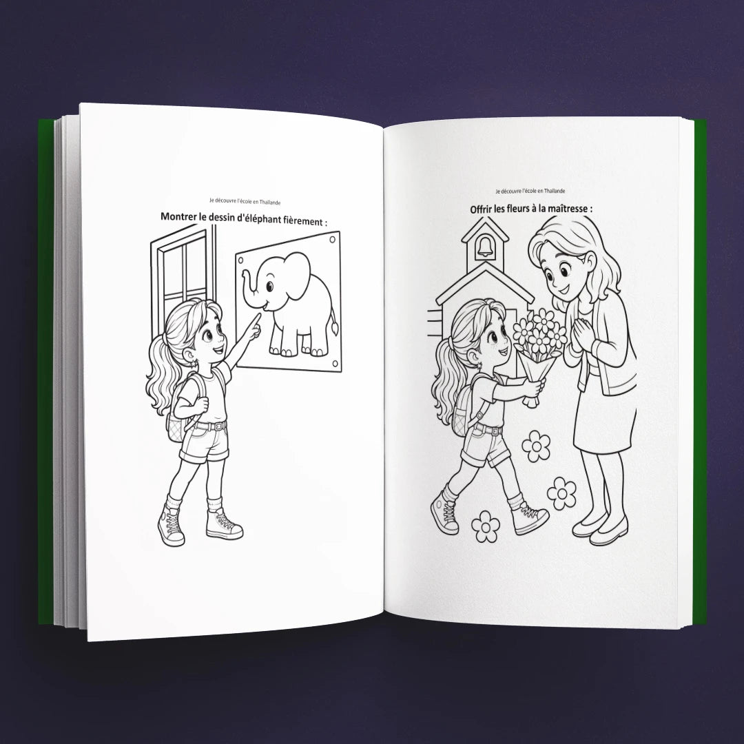 Coloriages du livre pour enfants Je découvre l'école en Thaïlande (6-12 ans)