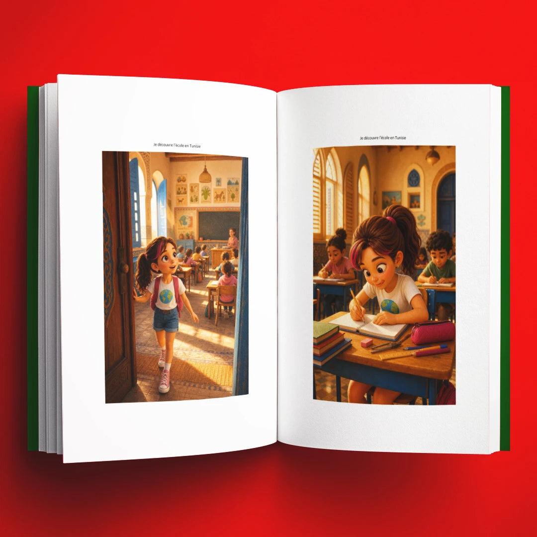 Illustrations du livre pour enfants Je découvre l'école en Tunisie (6-12 ans)