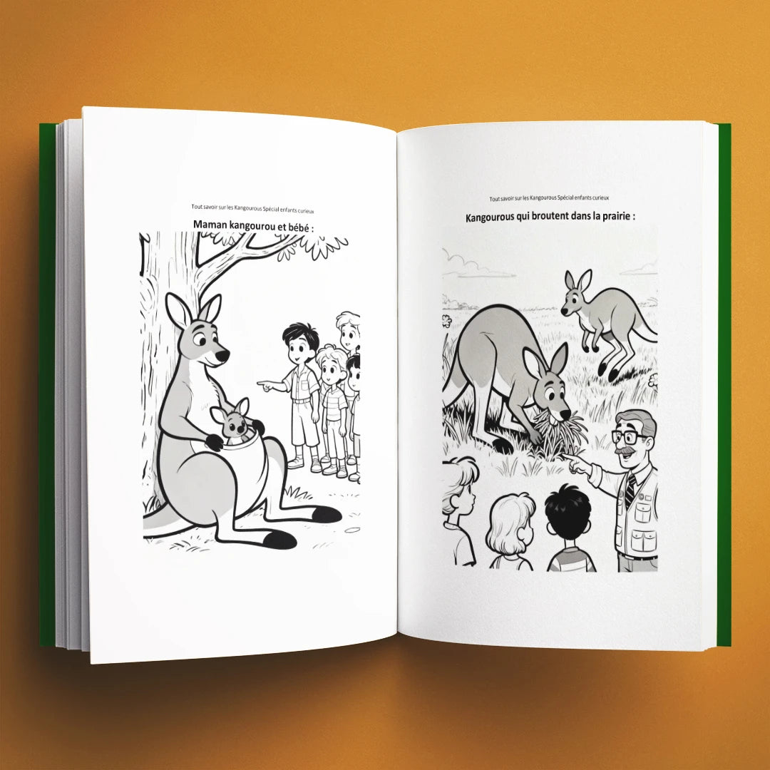 Coloriages du livre pour enfants Tout savoir sur les kangourous (6-12 ans)