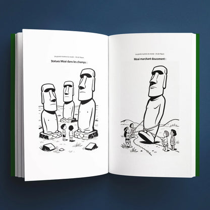 Coloriages du livre pour enfants L'Île de Pâques : la vraie histoire derrière le mystère (6-12 ans)