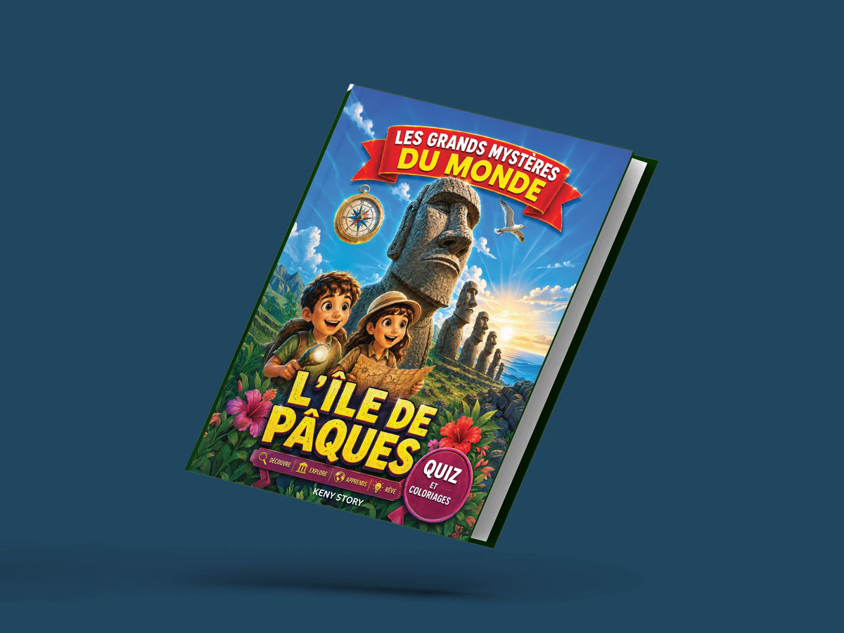 Couverture du livre pour enfants L'Île de Pâques : la vraie histoire derrière le mystère (6-12 ans)