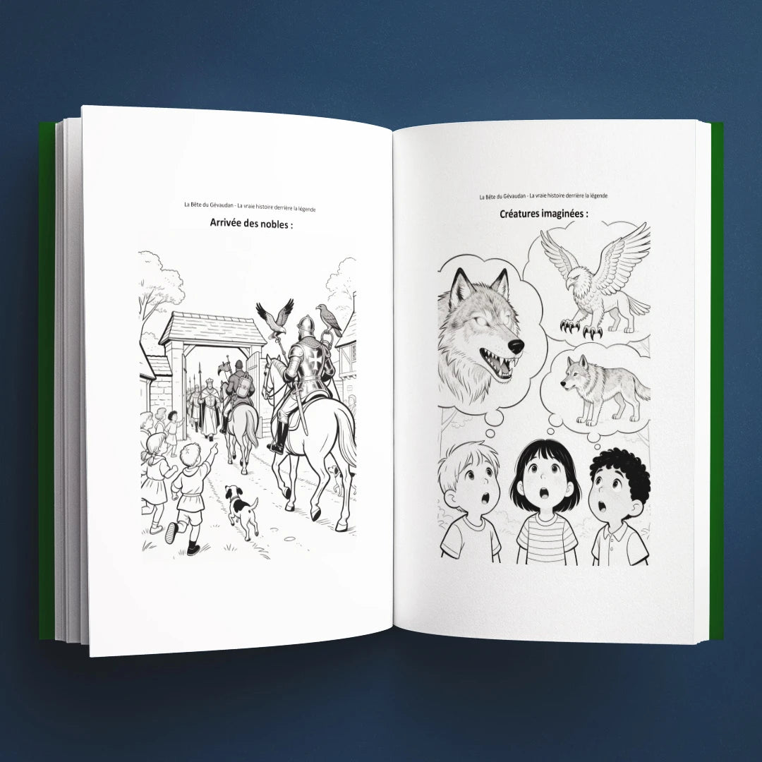 Coloriages du livre pour enfants La Bête du Gévaudan : la vraie histoire derrière la légende (6-12 ans)