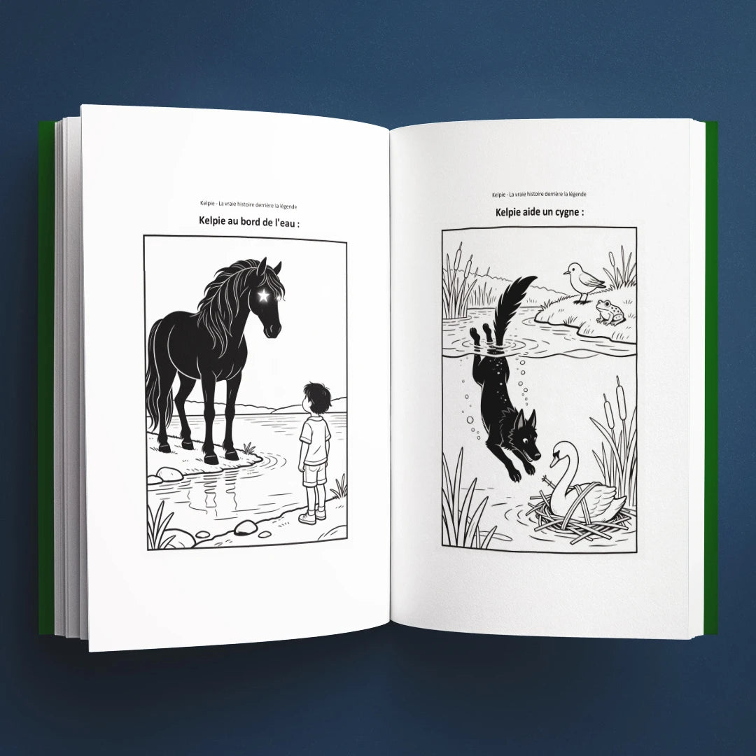 Coloriages du livre pour enfants Le Kelpie : la vraie histoire derrière le mystère (6-12 ans)