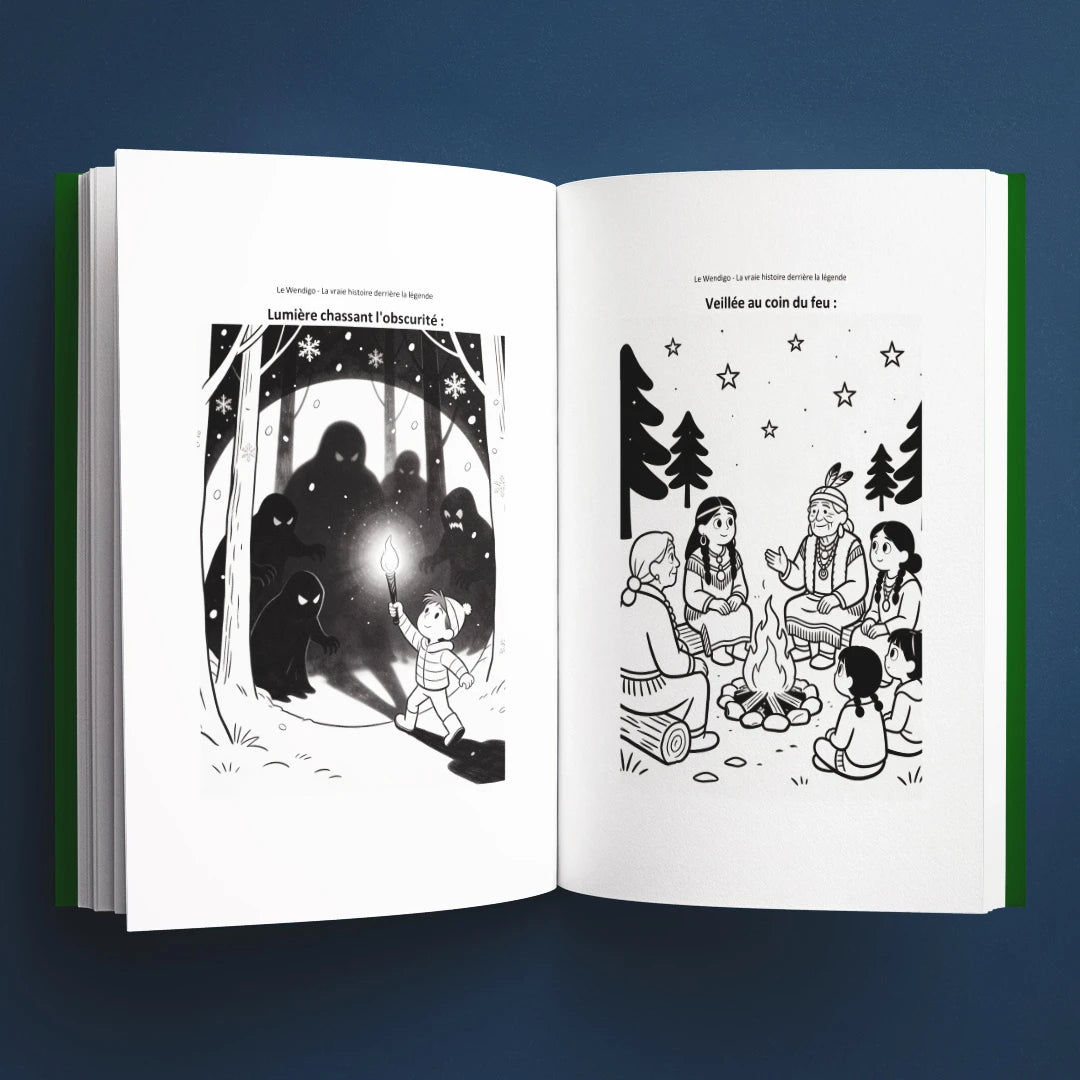 Coloriages du livre pour enfants Le Wendigo : la vraie histoire derrière la légende (6-12 ans)
