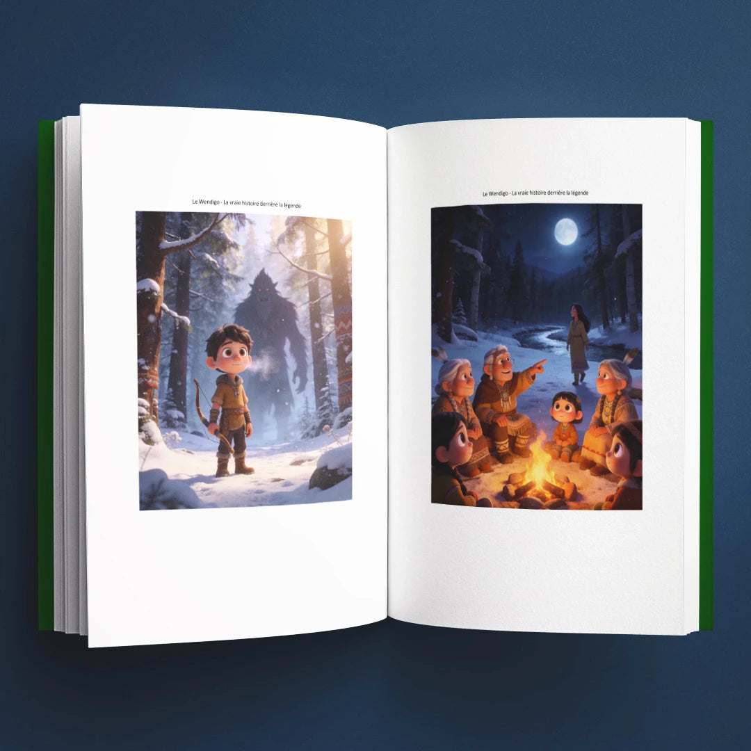 Illustrations du livre pour enfants Le Wendigo : la vraie histoire derrière la légende (6-12 ans)