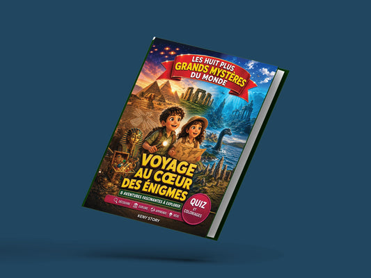 Couverture du livre pour enfants Les 8 plus grands mystères du monde : la vraie histoire derrière le mystère (6-12 ans)