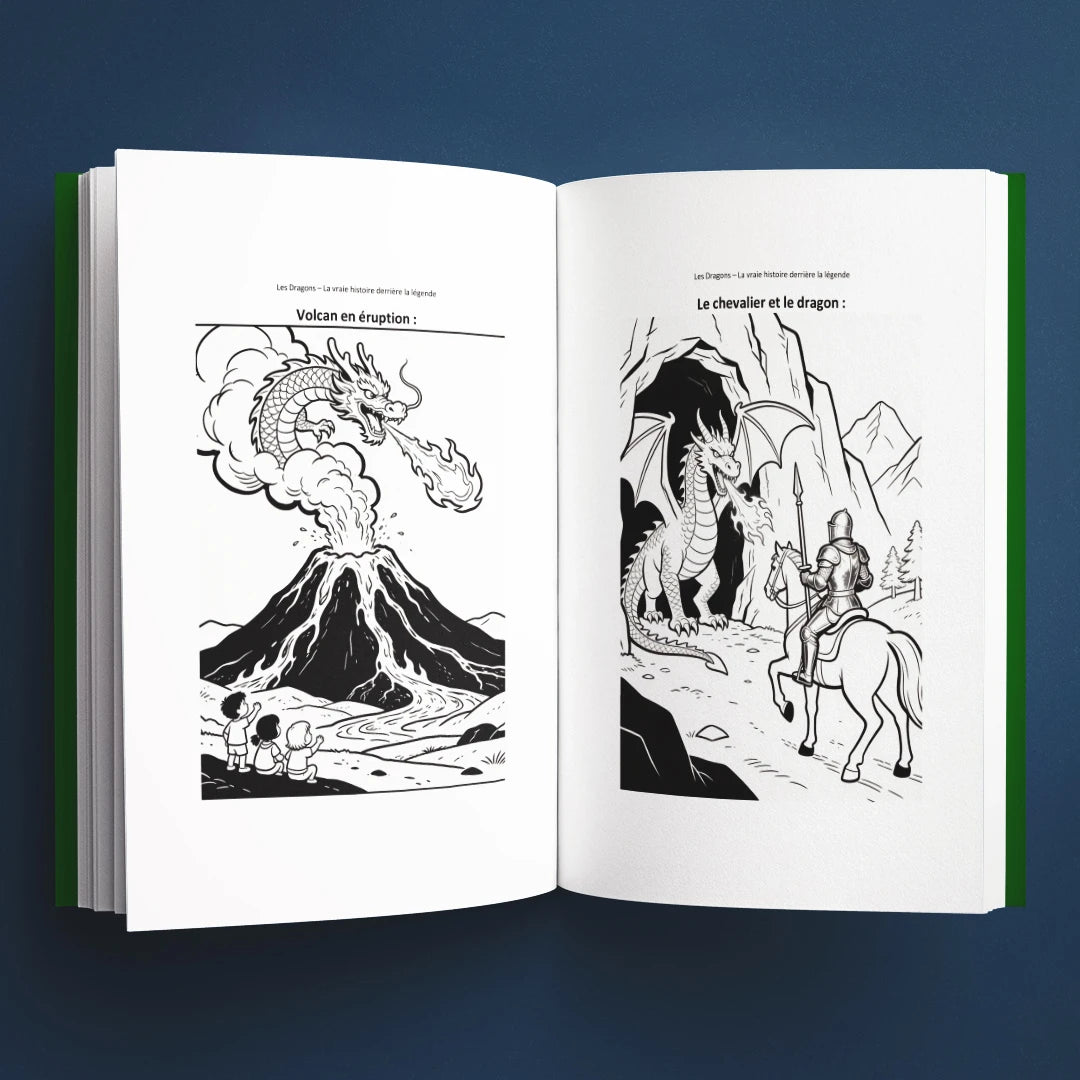 Coloriages du livre pour enfants Les dragons : la vraie histoire derrière la légende (6-12 ans)