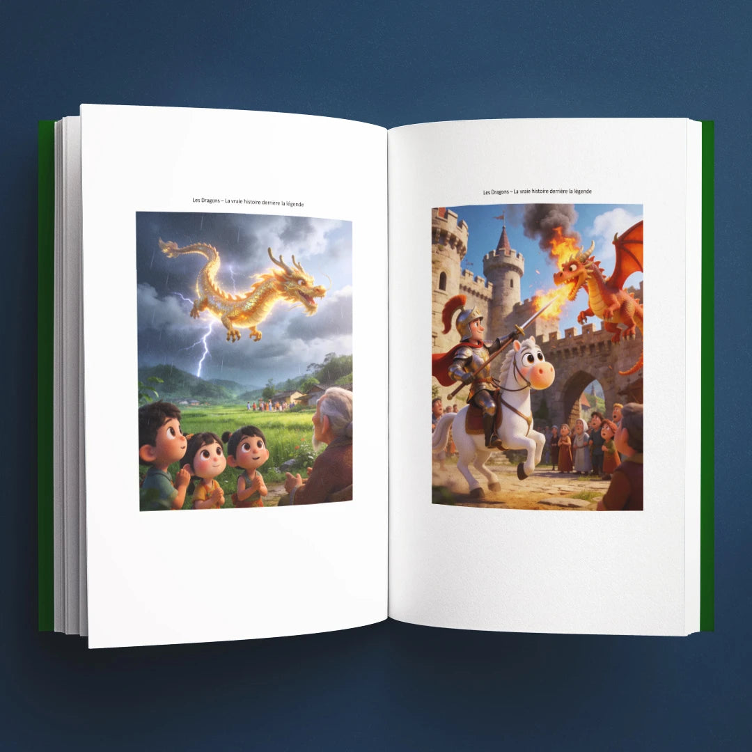 Illustrations du livre pour enfants Les dragons : la vraie histoire derrière la légende (6-12 ans)