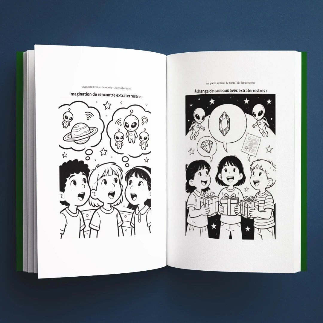 Coloriages du livre pour enfants Les extraterrestres : la vraie histoire derrière le mystère (6-12 ans)