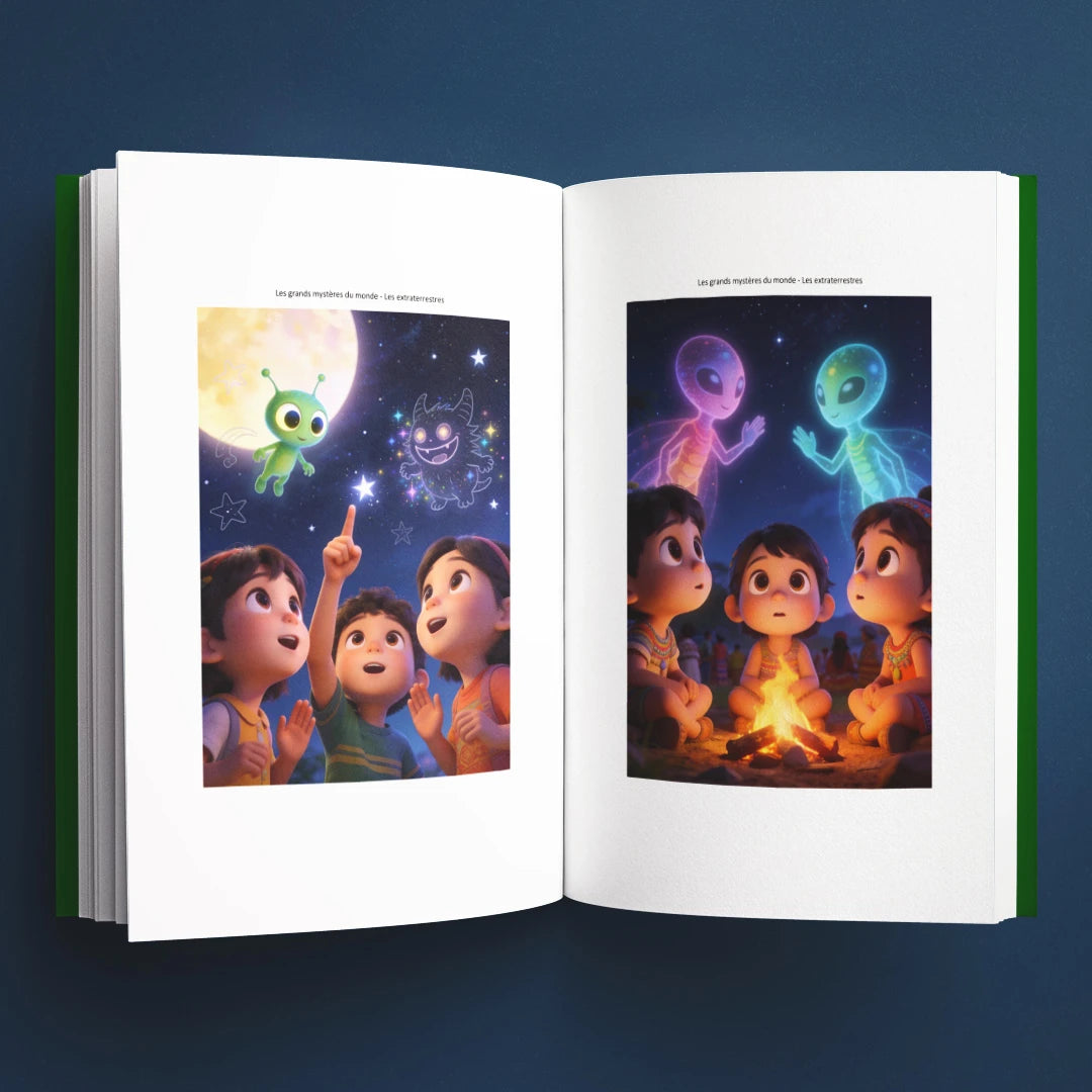 Illustrations du livre pour enfants Les extraterrestres : la vraie histoire derrière le mystère (6-12 ans)