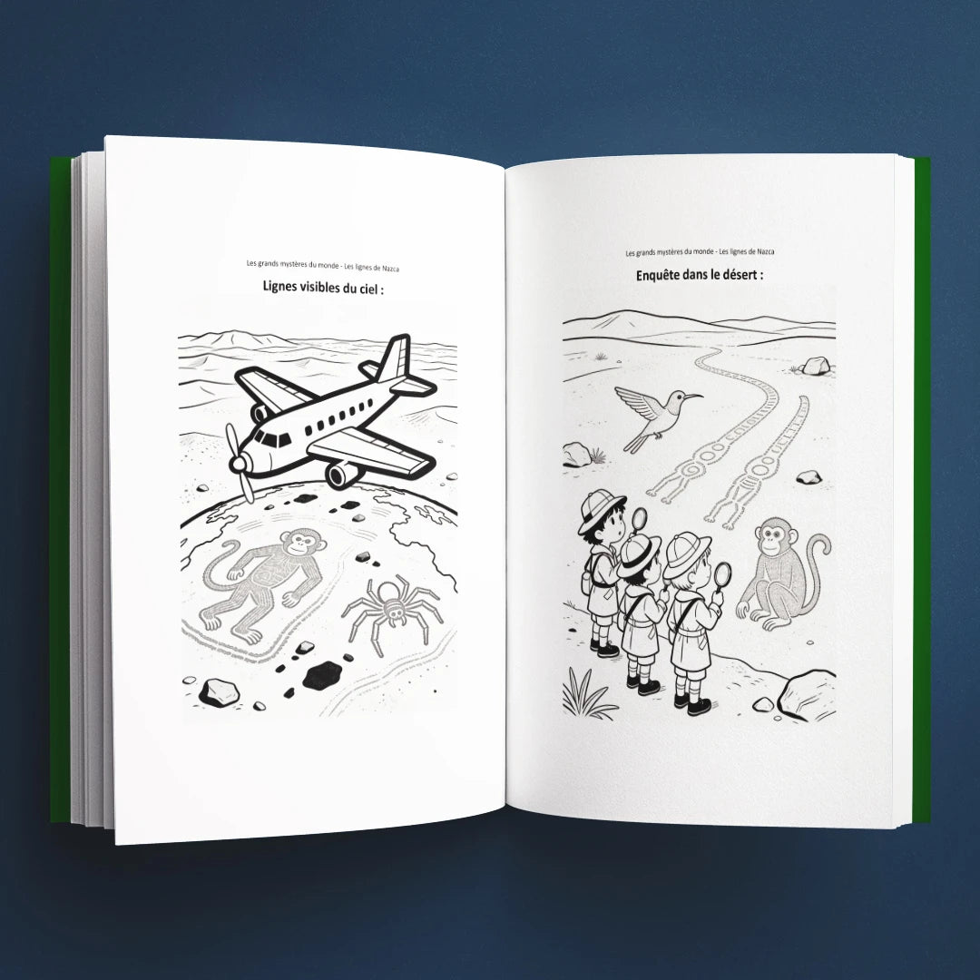Coloriages du livre pour enfants Les lignes de Nazca : la vraie histoire derrière le mystère (6-12 ans)