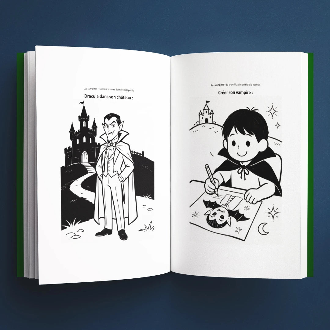 Coloriages du livre pour enfants Les vampires : la vraie histoire derrière la légende (6-12 ans)