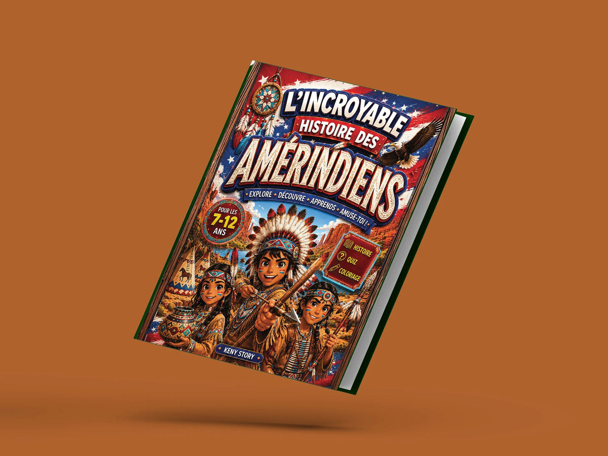 Couverture du livre pour enfants L'incroyable histoire des Amérindiens (7-12 ans)