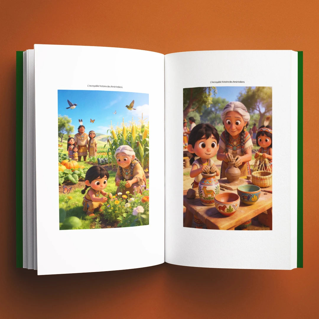 Illustrations du livre pour enfants L'incroyable histoire des Amérindiens (7-12 ans)
