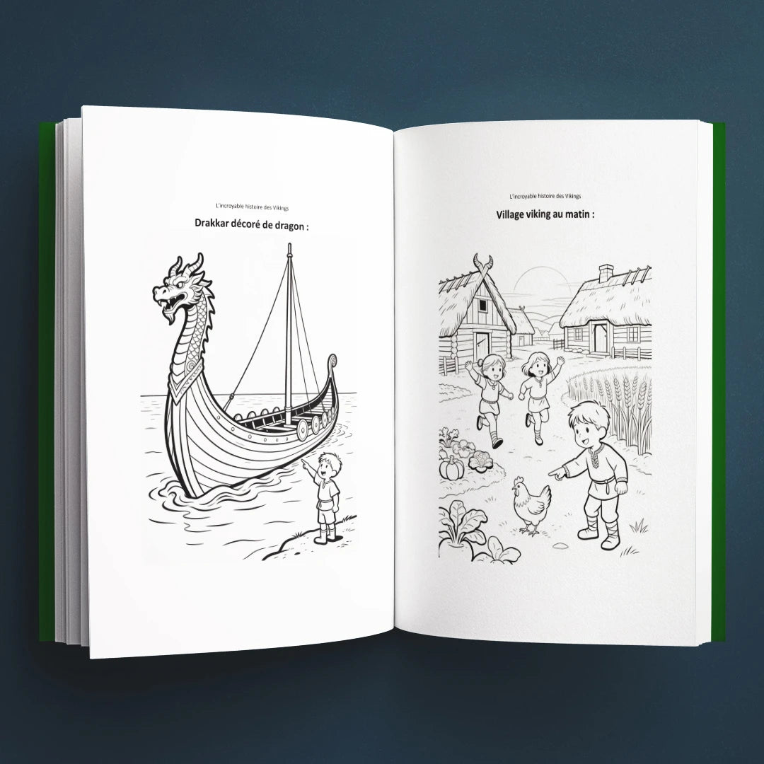 Coloriages du livre pour enfants L'incroyable histoire des Vikings (7-12 ans)