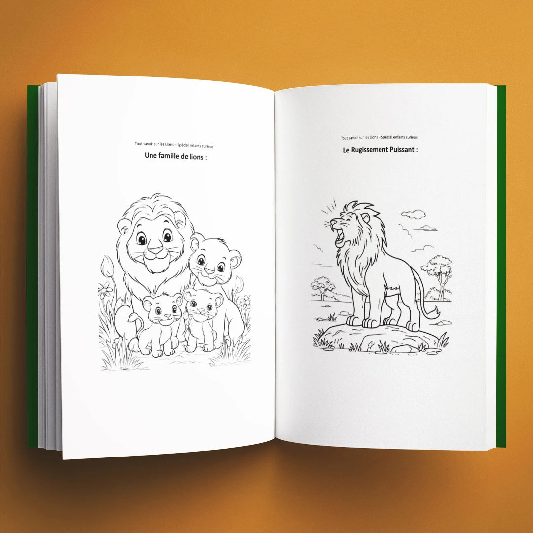 Coloriages du livre pour enfants Tout savoir sur les lions (6-12 ans)