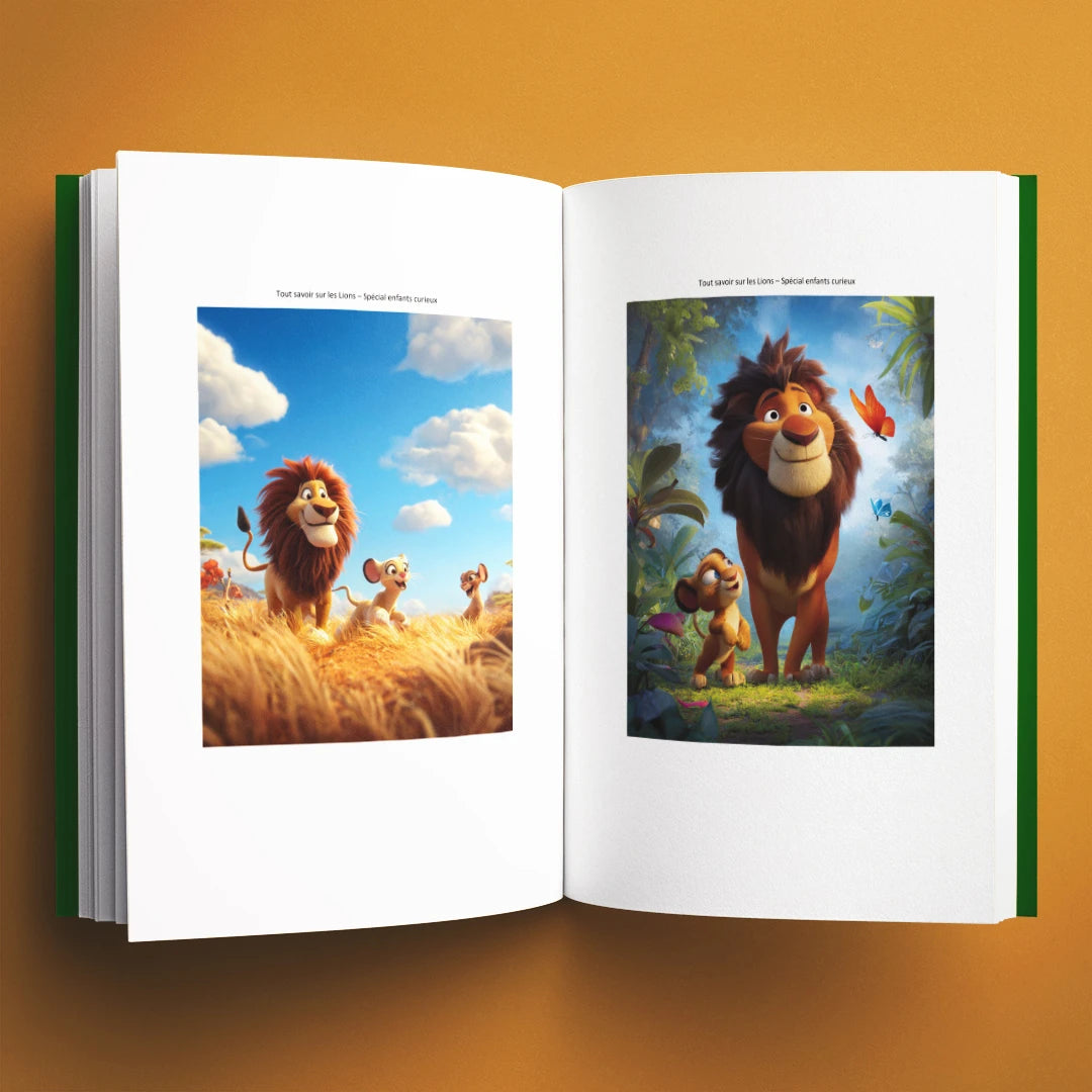 Illustrations du livre pour enfants Tout savoir sur les lions (6-12 ans)