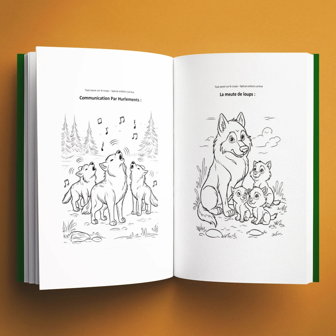 Coloriages du livre pour enfants Tout savoir sur les loups (6-12 ans)