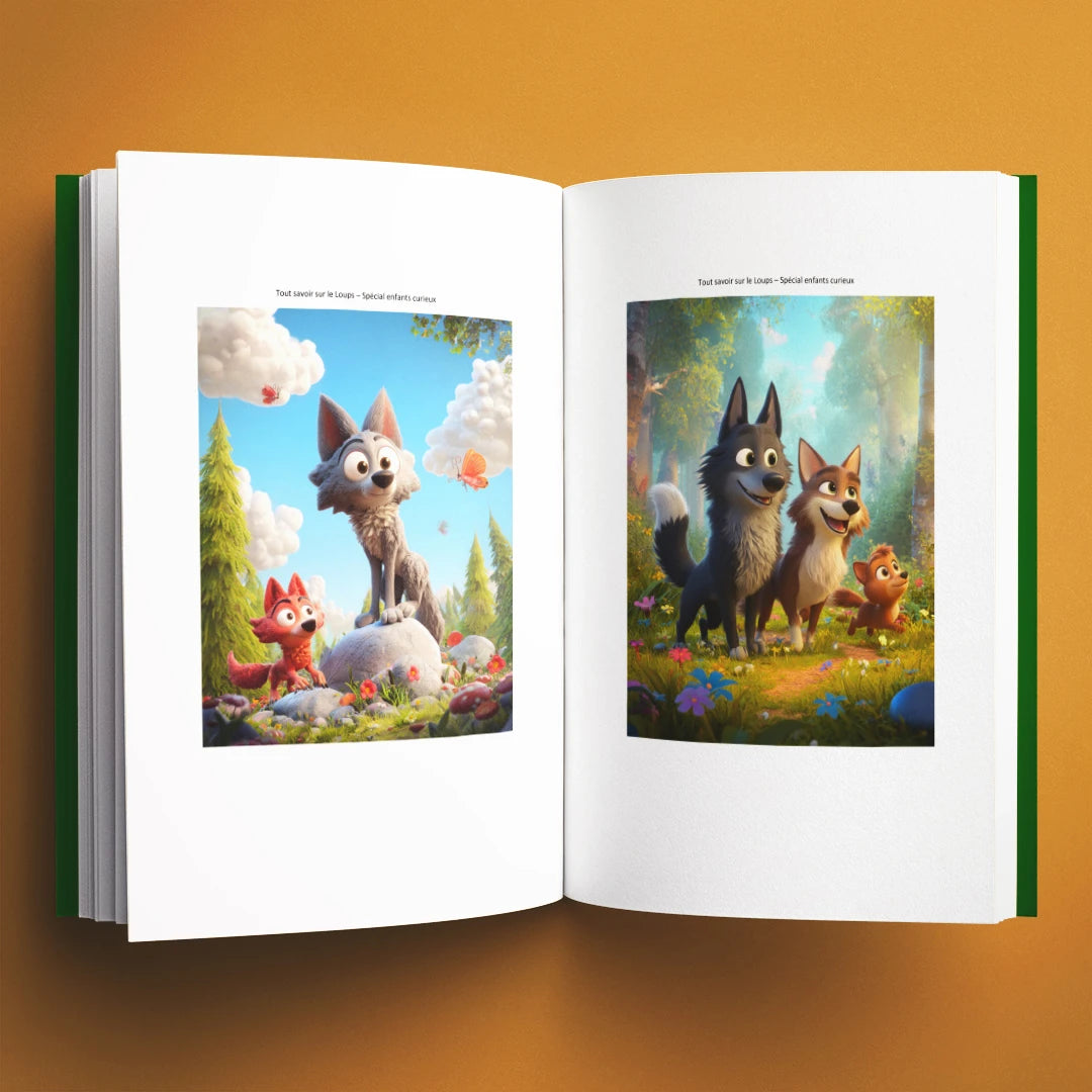 Illustrations du livre pour enfants Tout savoir sur les loups (6-12 ans)