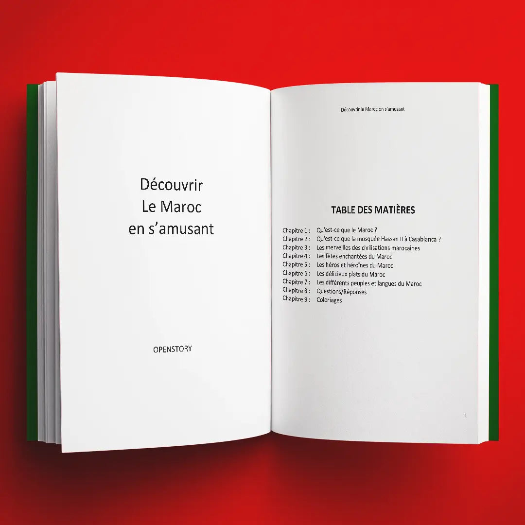 Extrait des chapitres du livre pour enfants Découvrir le Maroc en s'amusant (6-12 ans)