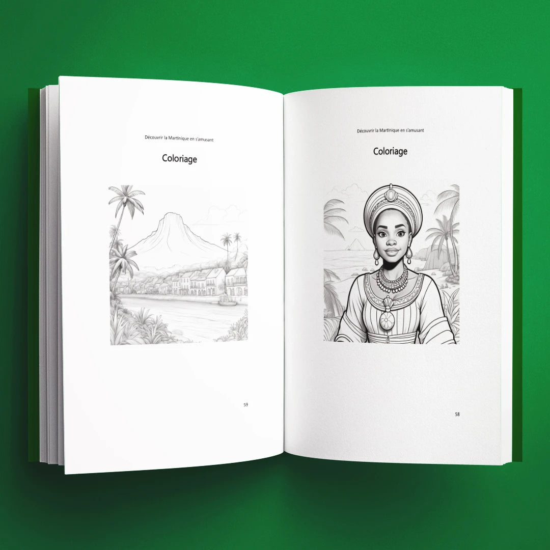 Coloriages du livre pour enfants Découvrir la Martinique en s'amusant (6-12 ans)