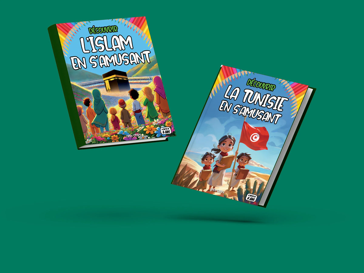 Pack de 2 livres pour enfants : Découvrir la Tunisie et Découvrir l'Islam (6-12 ans)