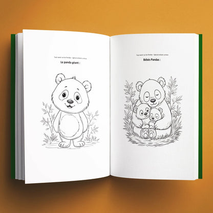 Coloriages du livre pour enfants Tout savoir sur les pandas (6-12 ans)