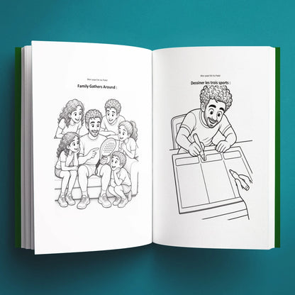 Coloriages du livre pour enfants Mon papa fait du padel (3-8 ans)