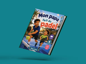 Couverture du livre pour enfants Mon papa fait du padel (3-8 ans)