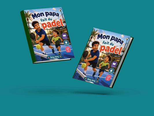 Couverture du livre pour enfants Mon papa fait du padel (3-8 ans)