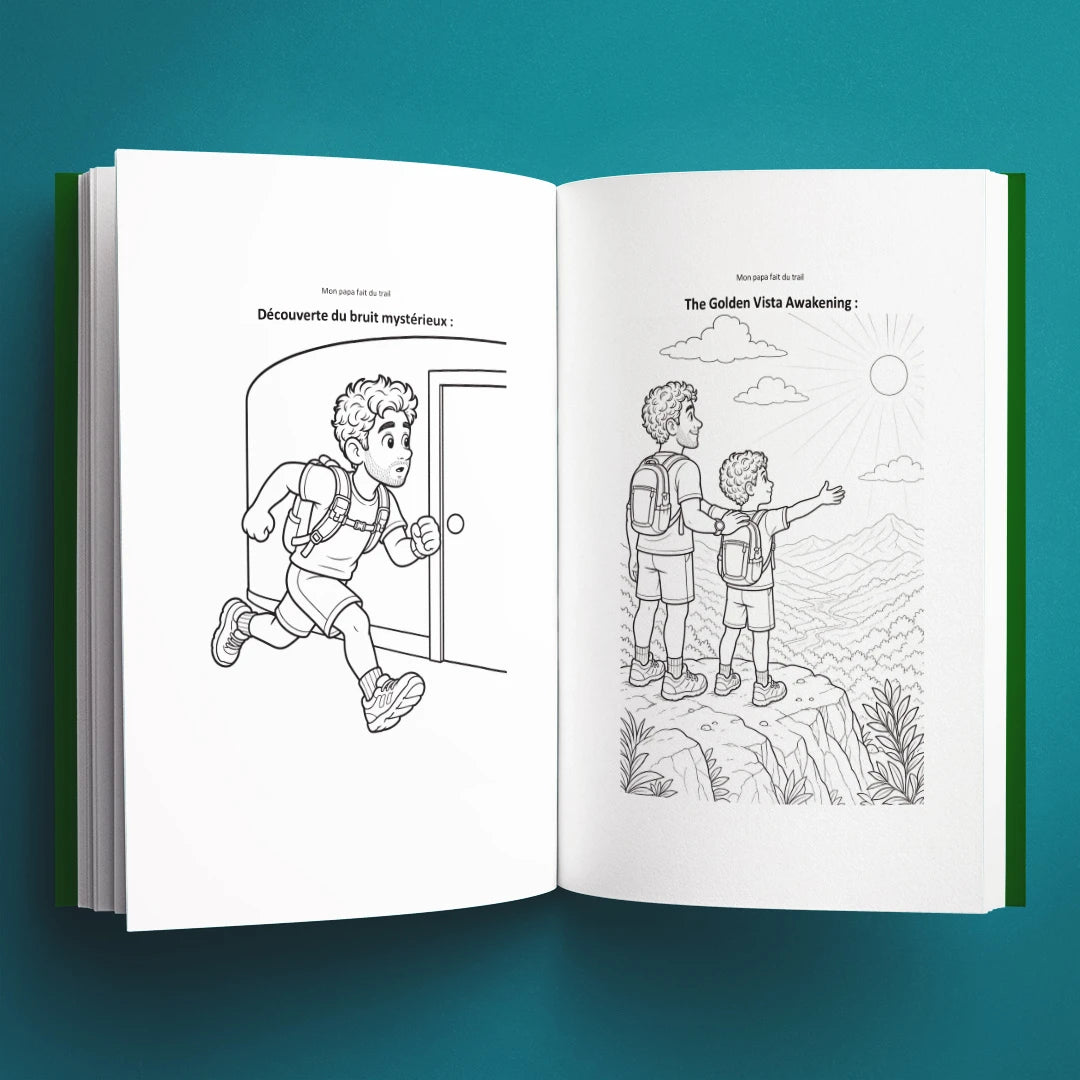 Coloriages du livre pour enfants Mon papa fait du trail (3-8 ans)