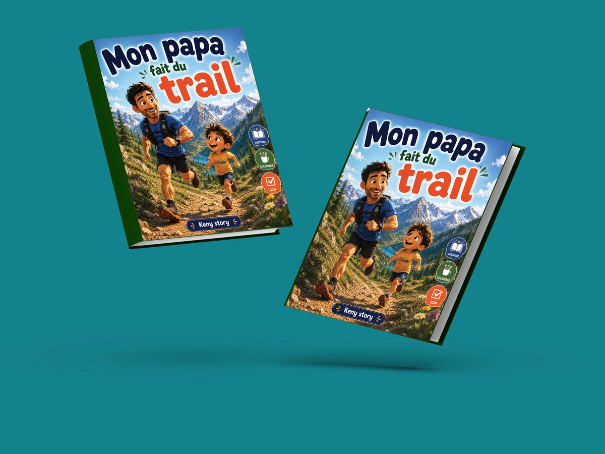 Couverture du livre pour enfants Mon papa fait du trail (3-8 ans)