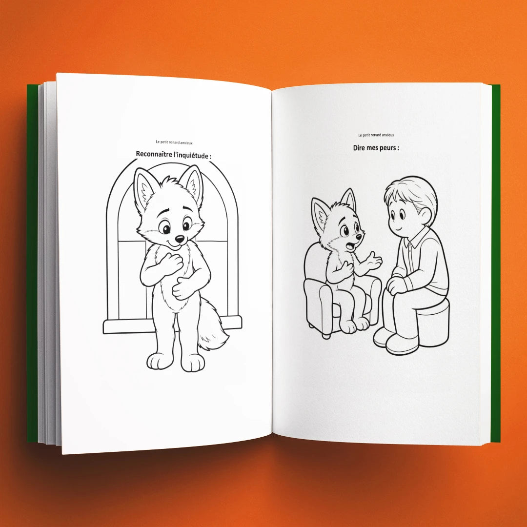 Coloriages du livre pour enfants Le petit renard anxieux (3-8 ans)