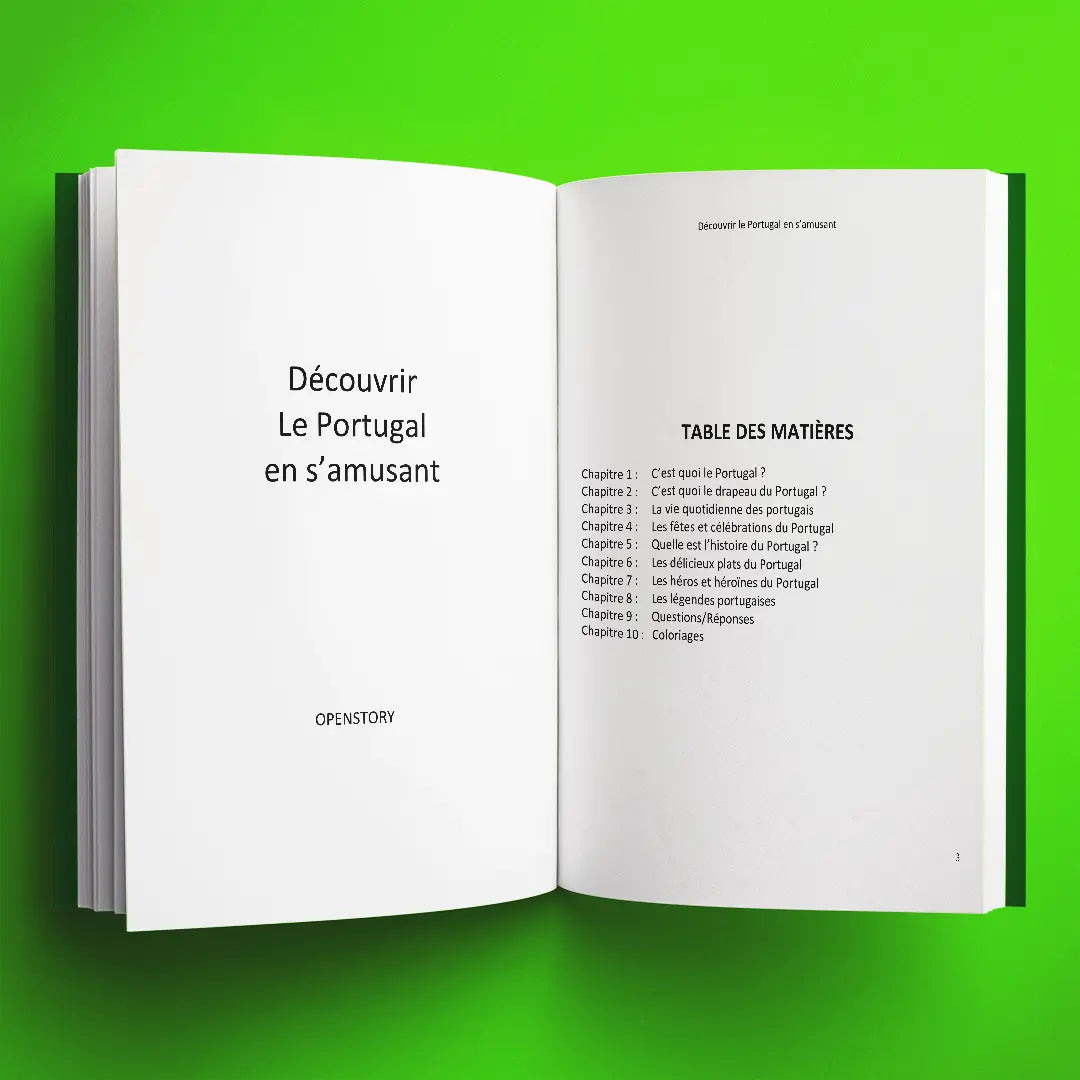 Extrait des chapitres du livre pour enfants Découvrir le Portugal en s'amusant (6-12 ans)