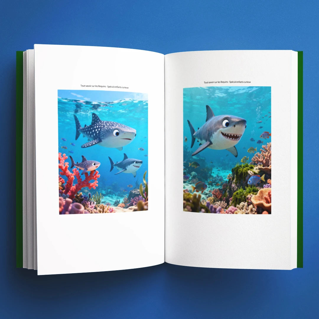 Illustrations du livre pour enfants Tout savoir sur les requins (6-12 ans)