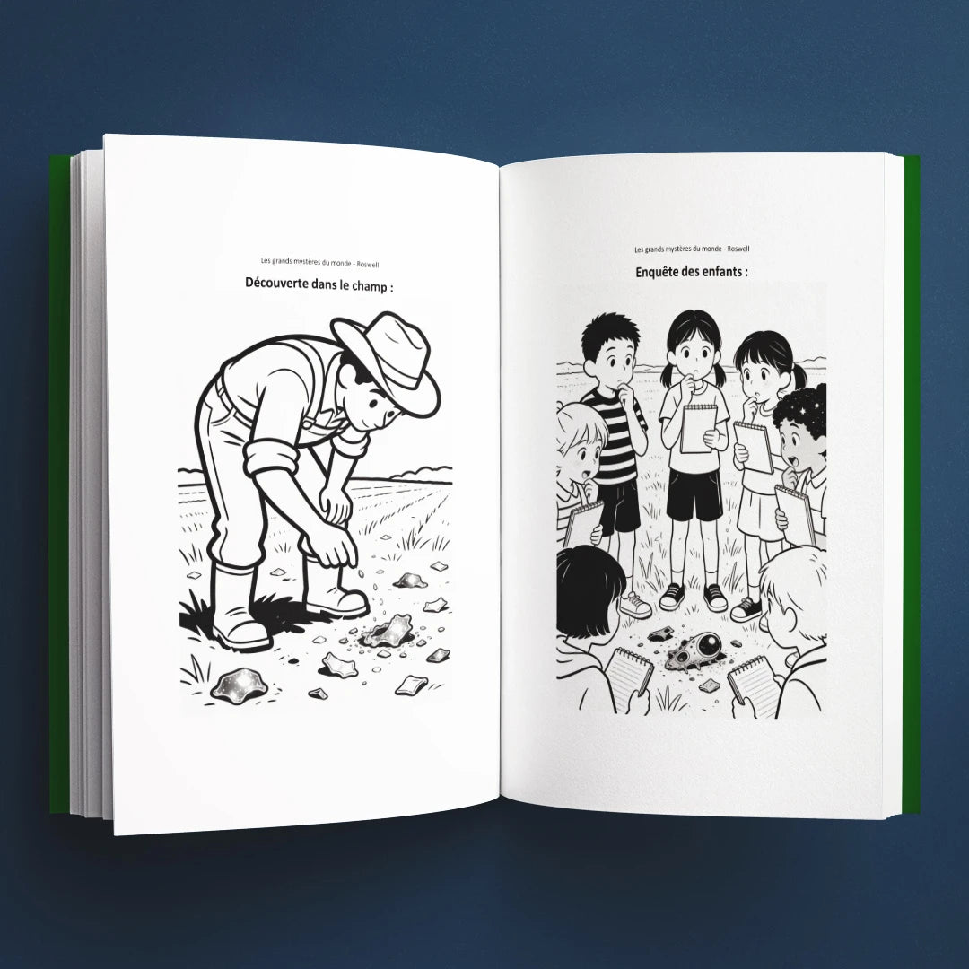 Coloriages du livre pour enfants Roswell : la vraie histoire derrière le mystère (6-12 ans)
