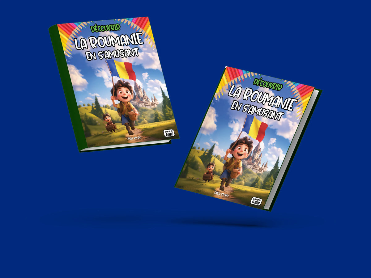 Couverture du livre pour enfants Découvrir la Roumanie en s'amusant (6-12 ans)