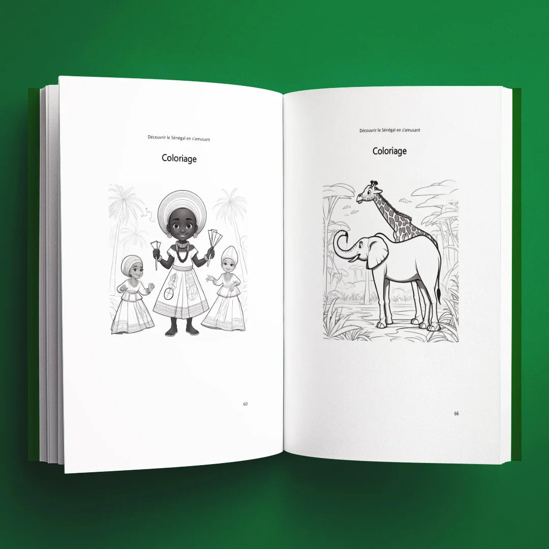 Coloriages du livre pour enfants Découvrir le Sénégal en s'amusant (6-12 ans)