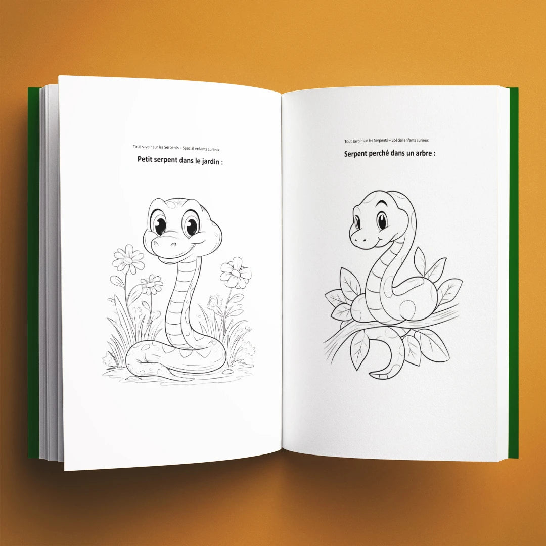 Coloriages du livre pour enfants Tout savoir sur les serpents (6-12 ans)