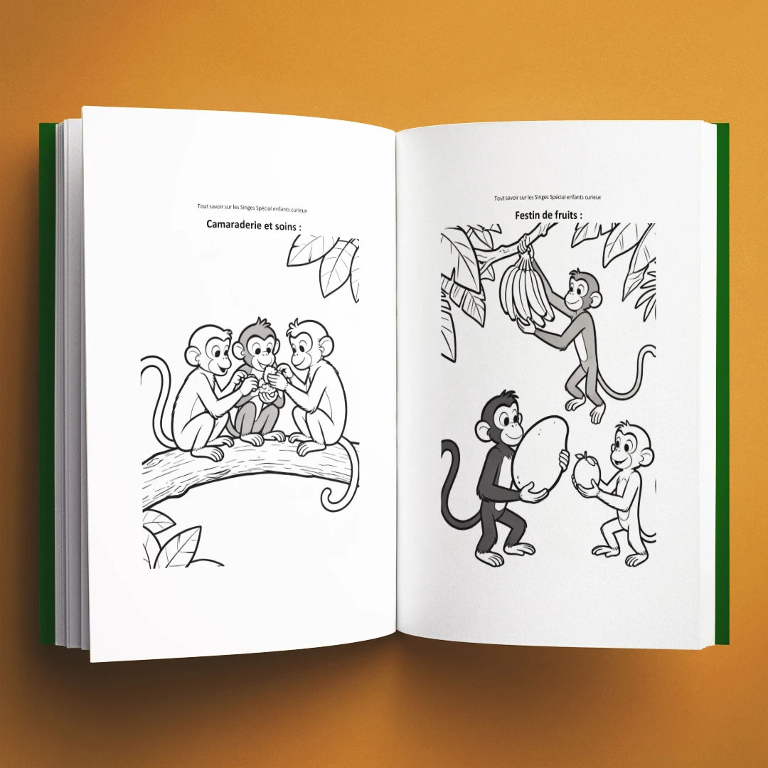 Coloriages du livre pour enfants Tout savoir sur les singes (6-12 ans)